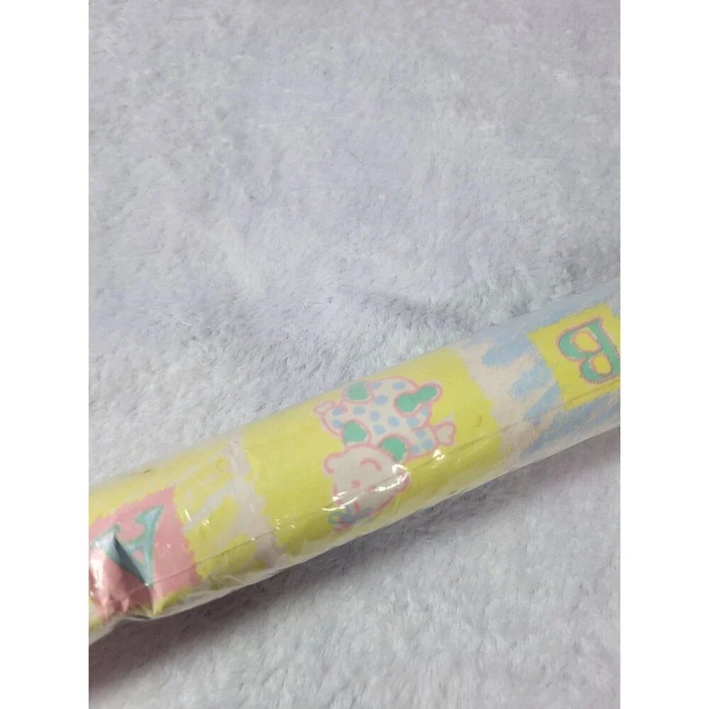 Vintage CPS Corporation NOS Baby Shower Gift Wrapping Paper 12.5 Sq Ft 30